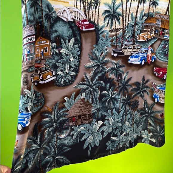 Vintage yellow and Green Puff Sleeve Sheath Midi Dress - Picture 4 of 9